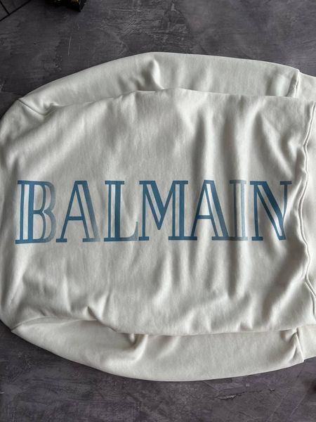 Мужской свитшот Balmain белый Кофта Бальман без капюшона Моло-760-32 фото