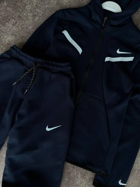 Чоловічий спортивний костюм Nike синій з капюшоном на блискавці Моло-S-T69 фото