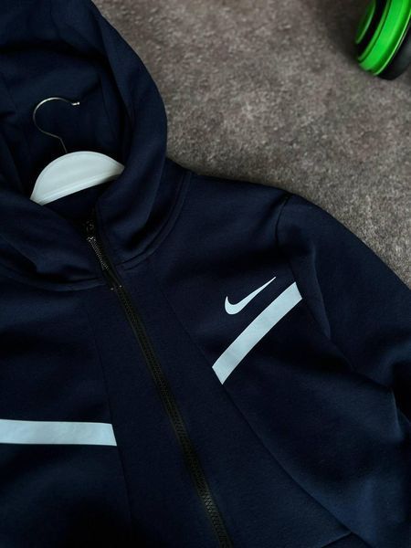 Чоловічий спортивний костюм Nike синій з капюшоном на блискавці Моло-S-T69 фото