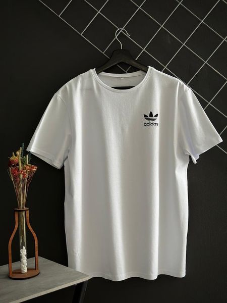 Мужской летний костюм Adidas Футболка Шорты комплект Адидас белый с черным Rap-RD181/RD212 фото