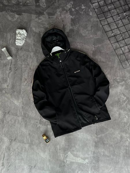 Чоловіча ветровка Hugo Boss з капюшоном чорна Куртка Хьюго Босс з плащової тканини Моло-Boss5 фото