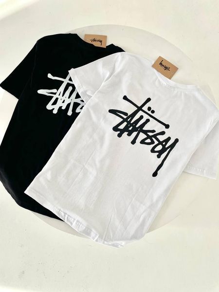 Чоловіча футболка Stussy чорна бавовняна Теніска Стуссі Ads-654 фото