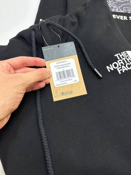 Чоловіча зимова кофта The North Face чорна Худі ТНФ із принтом Glad-1 фото