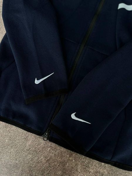 Чоловічий спортивний костюм Nike синій з капюшоном на блискавці Моло-S-T69 фото