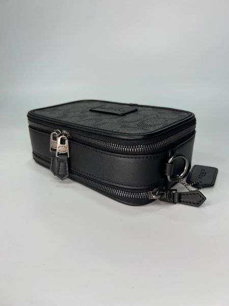 Сумка крос-боді чоловіча Coach чорна Барсетка через плече Коач Cap-3074 фото