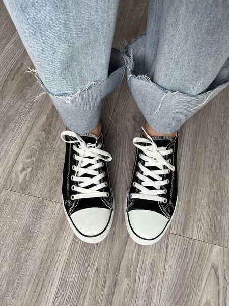 Жіночі кеди Converse All Star низькі чорні Кросівки Конверси текстиль Arm-HD334 фото