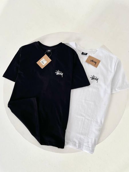 Чоловіча футболка Stussy чорна бавовняна Теніска Стуссі Ads-654 фото