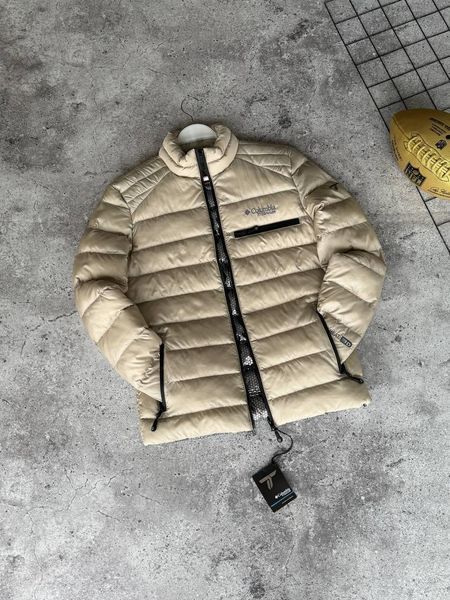 Мужская зимняя куртка Columbia Omni-Heat Thermal без капюшона бежевая Коламбия с термоподкладкой Моло-70FV фото