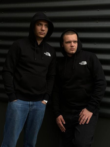 Чоловіча зимова кофта The North Face чорна Худі ТНФ із принтом Glad-1 фото