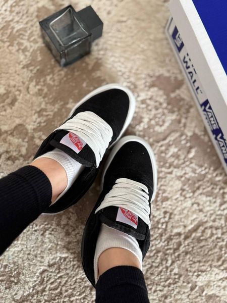 Женские кеды Vans Knu Skool черные замшевые кроссовки Ванс Кну Скул Arm-KNU_0103 фото