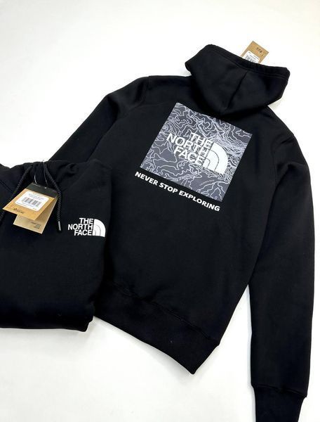 Чоловіча зимова кофта The North Face чорна Худі ТНФ із принтом Glad-1 фото