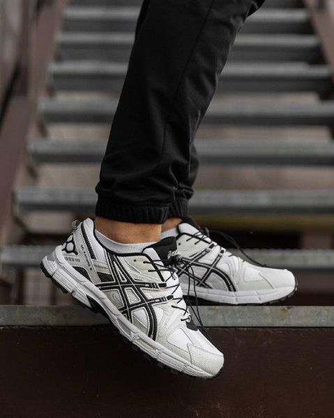 Мужские зимние кроссовки Asics Gel Kahana 8 White Black белые с черным Ассикс термо Pow-AS016 фото
