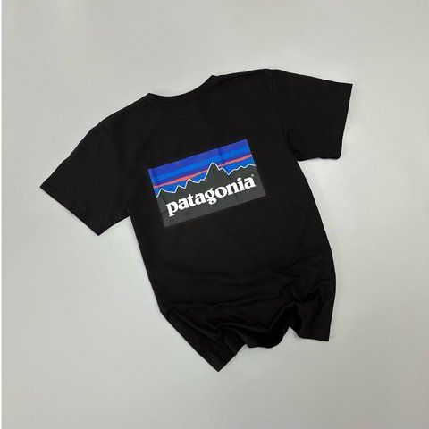 Чоловіча футболка Patagonia чорна бавовняна Теніска Патагонія Will-PA0006 фото