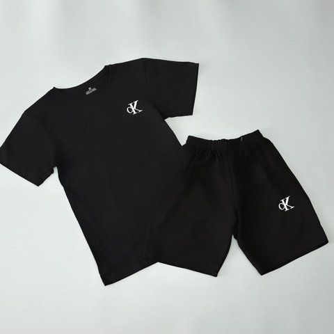Мужской летний костюм Calvin Klein Футболка Шорты черный Комплект Кельвин Кляйн Will-С0002 фото