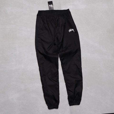 Мужские штаны Stussy черные Брюки Стусси из плащевки на резинке Ads-197 фото