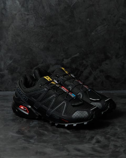 Мужские кроссовки Salomon Speedcross 4 Gore-Tex Black черные Pow-SL022 фото