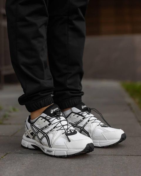 Мужские зимние кроссовки Asics Gel Kahana 8 White Black белые с черным Ассикс термо Pow-AS016 фото