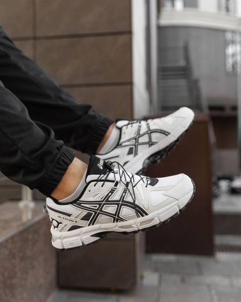 Мужские зимние кроссовки Asics Gel Kahana 8 White Black белые с черным Ассикс термо Pow-AS016 фото