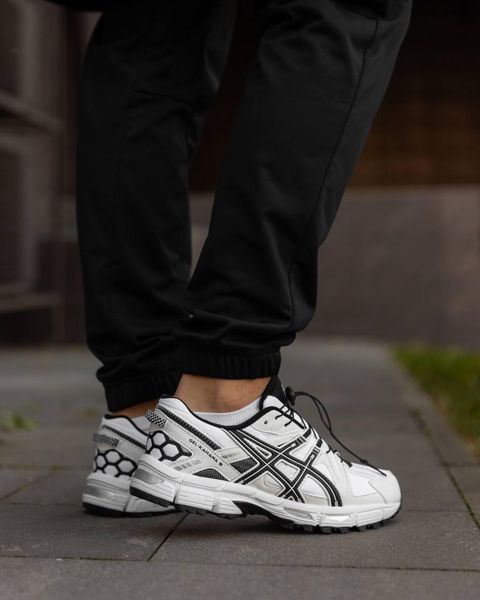 Мужские зимние кроссовки Asics Gel Kahana 8 White Black белые с черным Ассикс термо Pow-AS016 фото