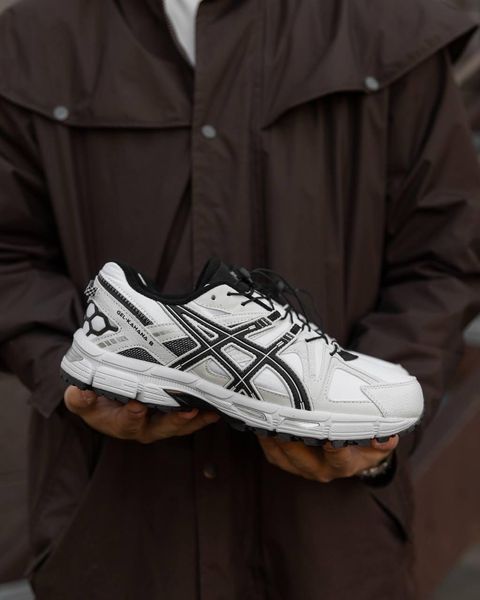 Мужские зимние кроссовки Asics Gel Kahana 8 White Black белые с черным Ассикс термо Pow-AS016 фото