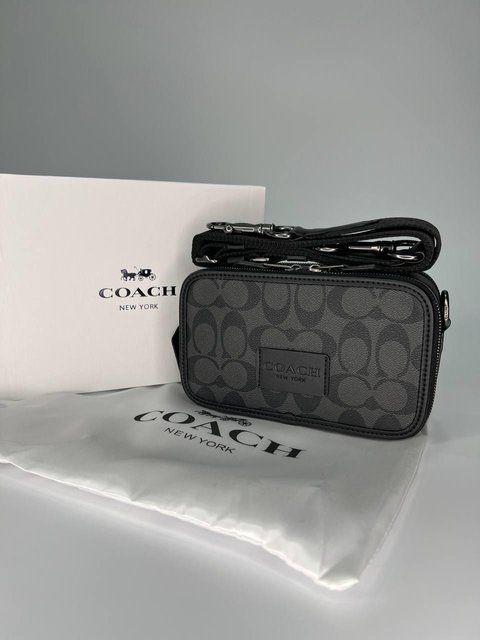 Сумка кросс-боди мужская Coach черная Барсетка через плечо Коач Cap-3074 фото