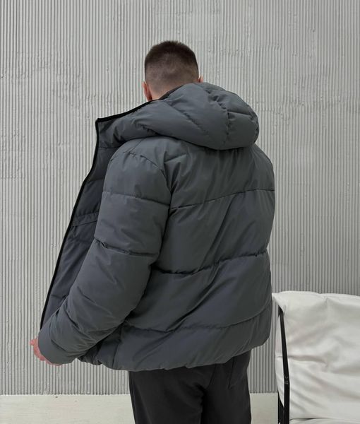 Мужская куртка демисезонная серая Ветровка с капюшоном осенняя утепленная Rap-RD298 фото