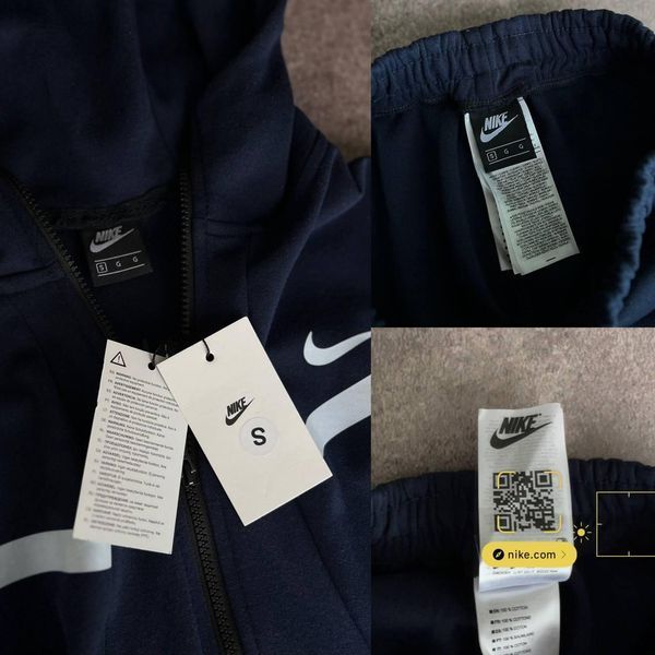 Чоловічий спортивний костюм Nike синій з капюшоном на блискавці Моло-S-T69 фото