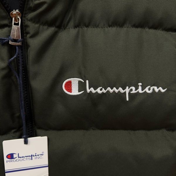 Мужская зимняя куртка Champion хаки Зимний пуховик Чемпион с капюшоном Хар-350 фото