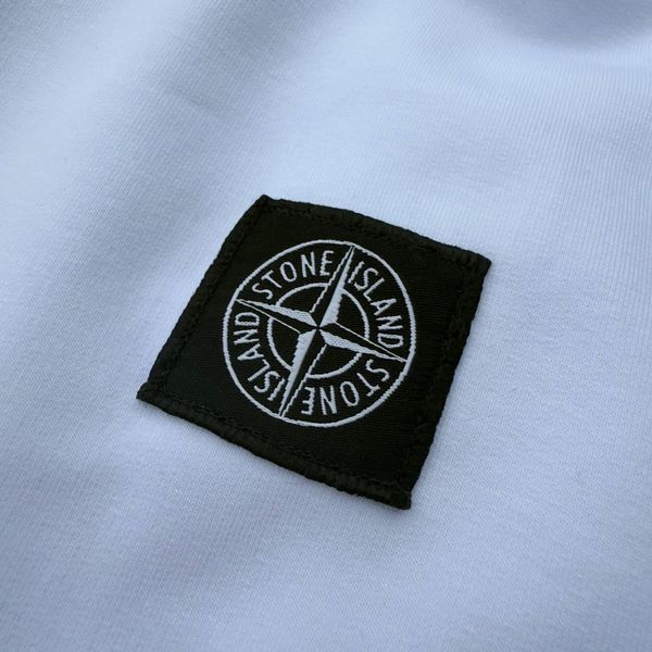 Чоловічий спортивний костюм Stone Island з капюшоном на блискавці білий Комплект Стон Айленд Толстовка Штани Кепка Хар-532 фото