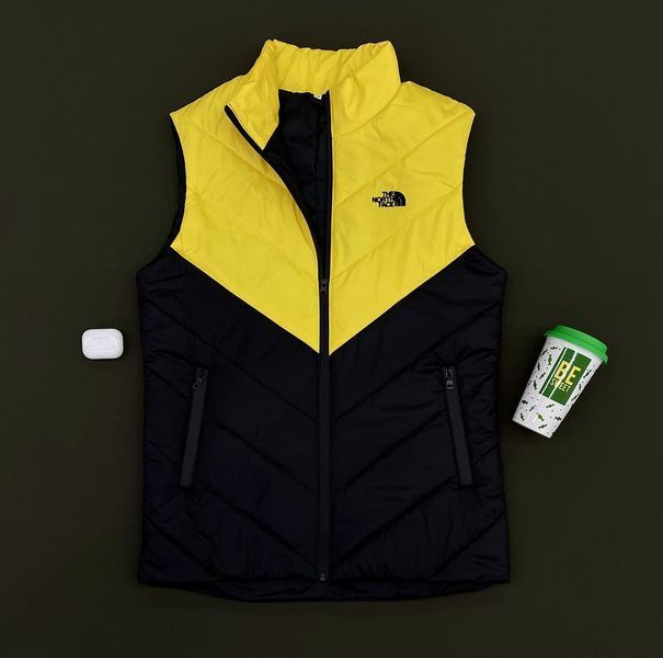 Мужской спортивный костюм The North Face из плащевки желтый Комплект ТНФ Жилетка Штаны Барсетка Intr-1620136944 фото