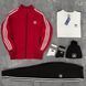 Мужской зимний спортивный костюм Adidas черный Набор Адидас 5в1 Кофта Штаны Футболка Шапка Хар-249 фото 4