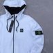 Чоловіча кофта Stone Island білий Зіп худі Стон Айленд на блискавці з патчем Хар-753 фото 2