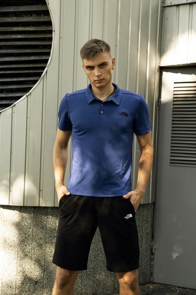 Мужской летний костюм The North Face Футболка поло Шорты Барсетка синий Комплект ТНФ Intr-1623937214 фото