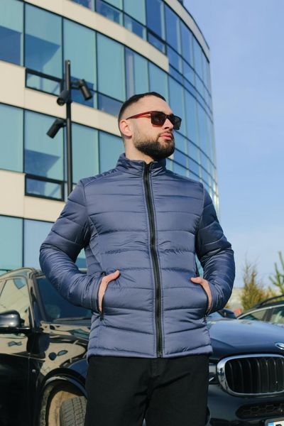 Мужская куртка синяя Ветровка без капюшона демисезонная Intr-1589537879 фото