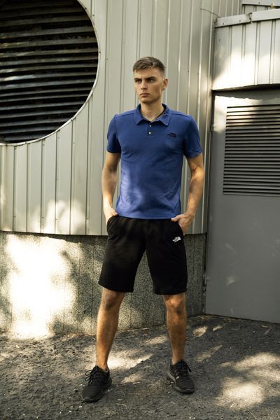 Мужской летний костюм The North Face Футболка поло Шорты Барсетка синий Комплект ТНФ Intr-1623937214 фото