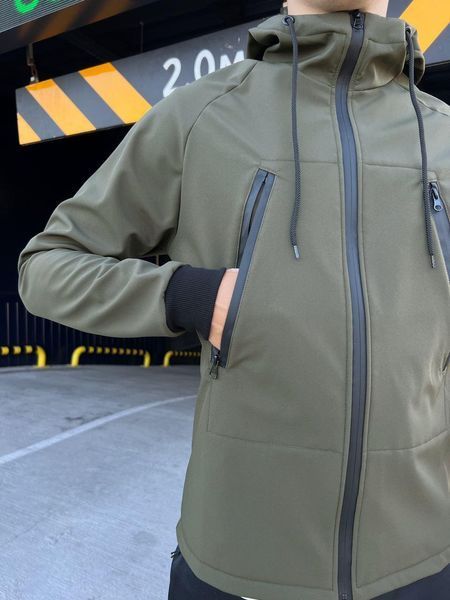 Мужская куртка из Soft Shell хаки Ветровка водонепроницаемая демисезонная Ram-1679669626 фото