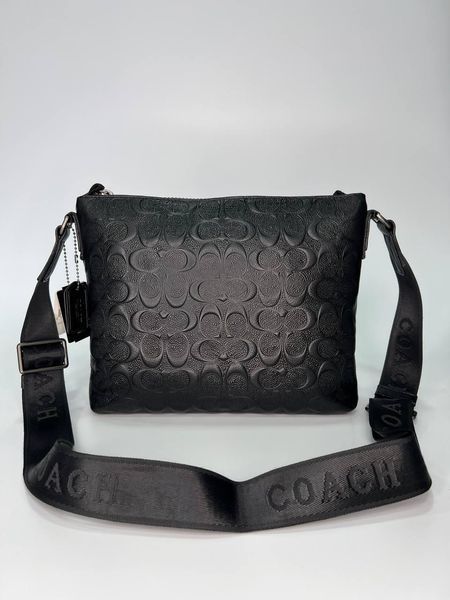 Сумка крос-боді чоловіча Coach чорна Барсетка через плече Коач Cap-3071 фото