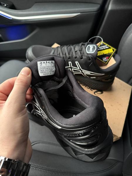 Мужские кроссовки Asics Gel Kayano 27 Gore-Tex Black черные Ассикс гортекс с мембраной Pow-AS033 фото