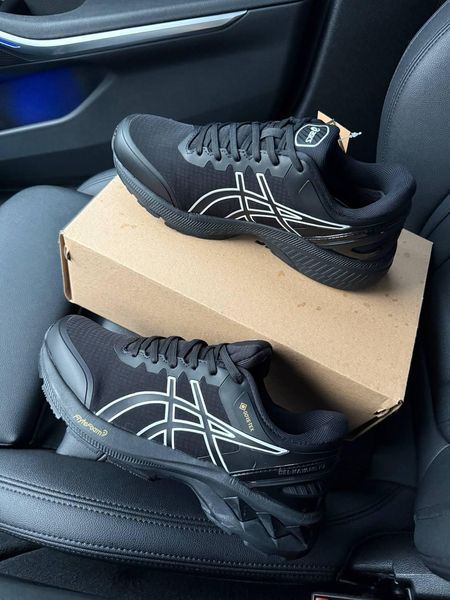 Мужские кроссовки Asics Gel Kayano 27 Gore-Tex Black черные Ассикс гортекс с мембраной Pow-AS033 фото