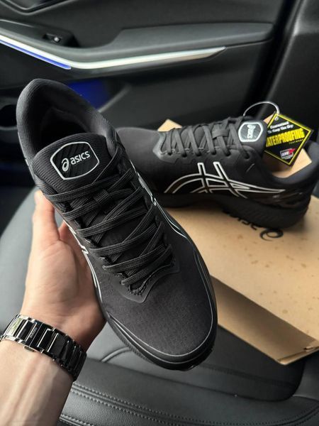 Мужские кроссовки Asics Gel Kayano 27 Gore-Tex Black черные Ассикс гортекс с мембраной Pow-AS033 фото