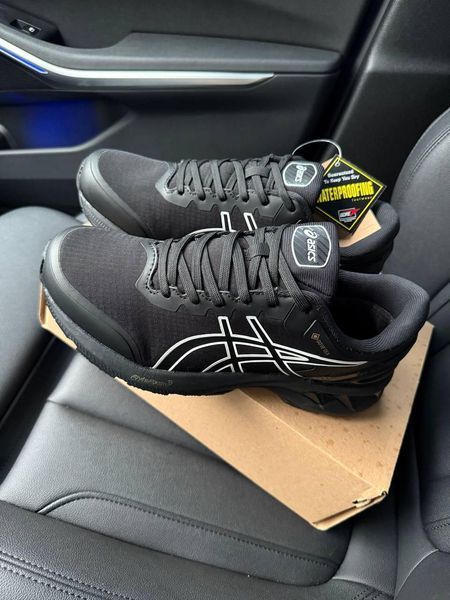 Мужские кроссовки Asics Gel Kayano 27 Gore-Tex Black черные Ассикс гортекс с мембраной Pow-AS033 фото