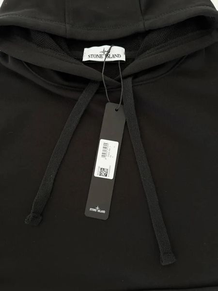 Чоловіче худі Stone Island з капюшоном біле Кофта Стон Айленд з патчем Гла-152 фото