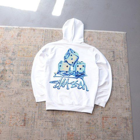 Чоловіче худі Stussy біле Кофта з капюшоном Стусі Ads-431 фото