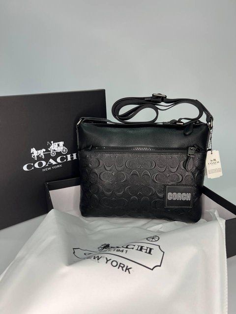 Сумка кросс-боди мужская Coach черная Барсетка через плечо Коач Cap-3071 фото