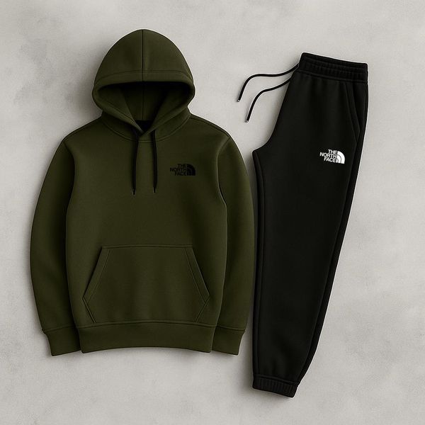 Чоловічий зимовий спортивний костюм The North Face чорний ТНФ Худі Штани плащівка HOT-51 фото
