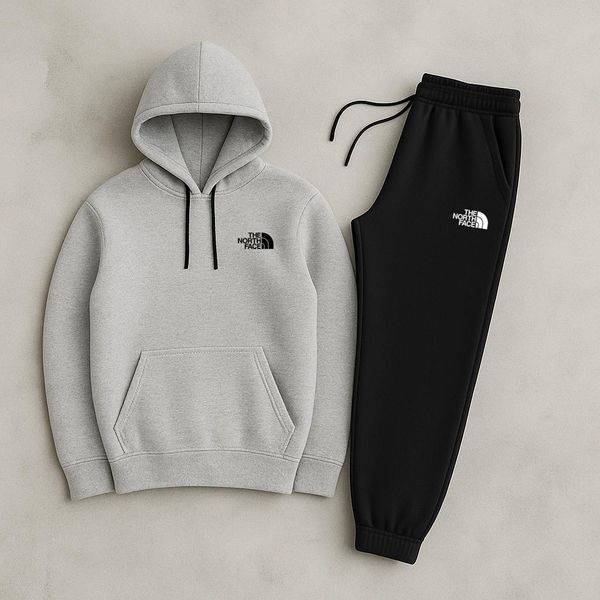 Чоловічий зимовий спортивний костюм The North Face чорний ТНФ Худі Штани плащівка HOT-51 фото