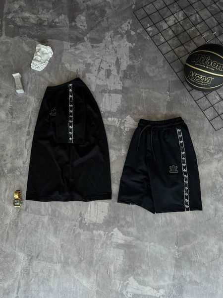 Чоловічий літній костюм Adidas чорний Моло-44-052 фото
