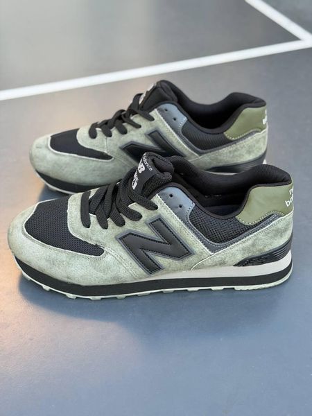 Мужские кроссовки New Balance 574 замшевые хаки Arm-A574-41 (коп1) фото