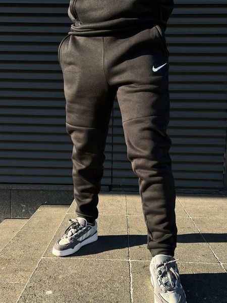 Мужской зимний спортивный костюм Nike черный Комплект Найк с капюшоном Мой-10 5 фото