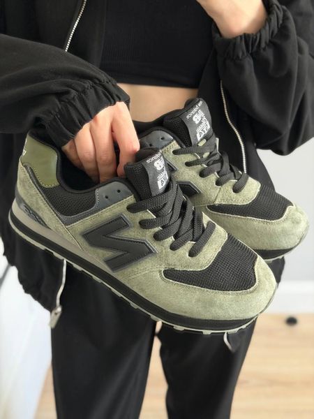 Мужские кроссовки New Balance 574 замшевые хаки Arm-A574-41 (коп1) фото